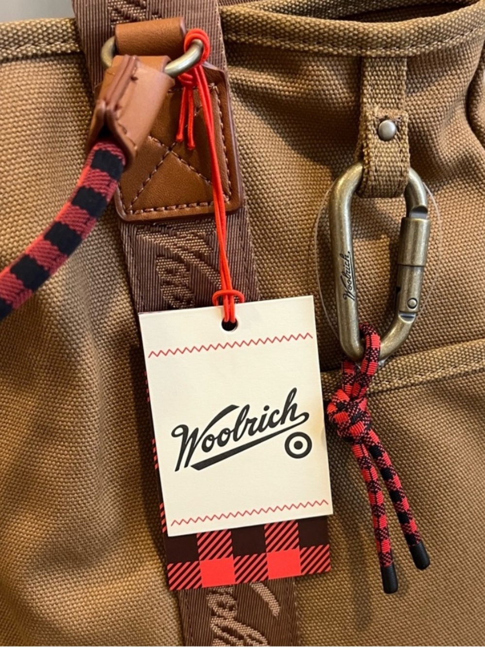 Woolrich x Target Collab Canvas Tote w/Carabiner, NWT - Picture 5 of 9